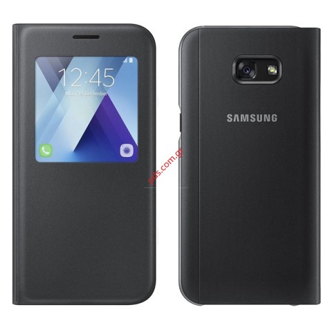 Γνήσια θήκη Book Flip S-VIEW Black Samsung Galaxy A5 2017 EF-CA520PBE σε μαύρο χρώμα με παράθυρο (ΕΞΑΝΤΛΗΘΗΚΑΝ) Blister
