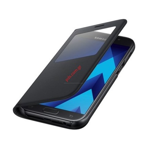Γνήσια θήκη Book Flip S-VIEW Black Samsung Galaxy A5 2017 EF-CA520PBE σε μαύρο χρώμα με παράθυρο (ΕΞΑΝΤΛΗΘΗΚΑΝ) Blister