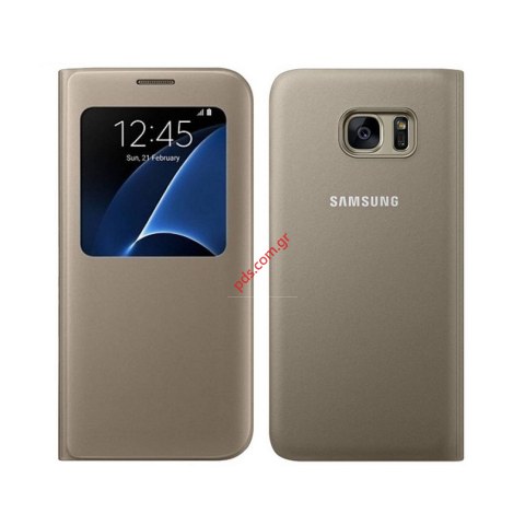 Case Book S-View EF-CG935PFEGWW Gold Samsung G935 Galaxy S7 Edge (EU Blister)