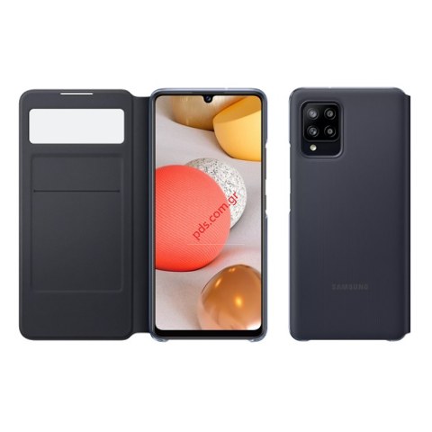 Γνήσια θήκη book Samsung A426 Galaxy A42 5G Black S VIEW (EF-EA426PBEGEE) σε μαύρο χρώμα EU Blister