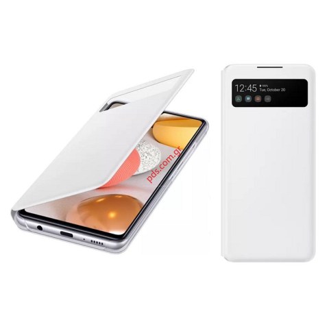 Γνήσια θήκη book Samsung A426 Galaxy A42 White S VIEW (EF-EA426PWE) σε λευκό χρώμα EU Blister