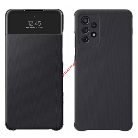 Γνήσια θήκη book Samsung Galaxy A72S Black S-View Wallet Cover (EF-EA725PBEGEE) Flip με Ενεργό Πορτάκι Blister