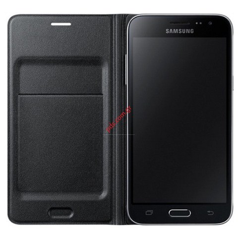 Γνήσια Θήκη Book Samsung Galaxy J320 (J3 2016) Flip Wallet Black σε μαύρο χρώμα