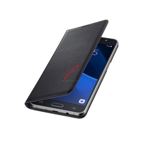 Γνήσια Θήκη Book Samsung Galaxy J320 (J3 2016) Flip Wallet Black σε μαύρο χρώμα