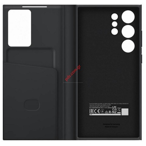 Γνήσια θήκη book Samsung Galaxy S23 Ultra 5G S918 Smart Clear S-View Flip cover Black EF-ZS918CBEG σε μαύρο χρώμα Blister