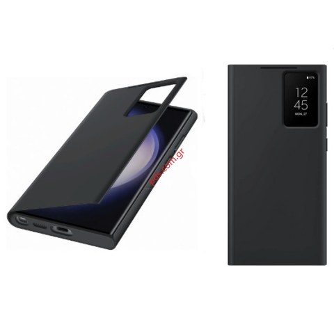 Γνήσια θήκη book Samsung Galaxy S23 Ultra 5G S918 Smart Clear S-View Flip cover Black EF-ZS918CBEG σε μαύρο χρώμα Blister