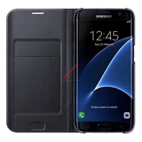 Γνήσια θήκη flip EF-NG935PBEGWW Black Samsung Galaxy S7 Edge SM-G935 LED View Cover σε μαύρο χρώμα (LIMITED STOCK)