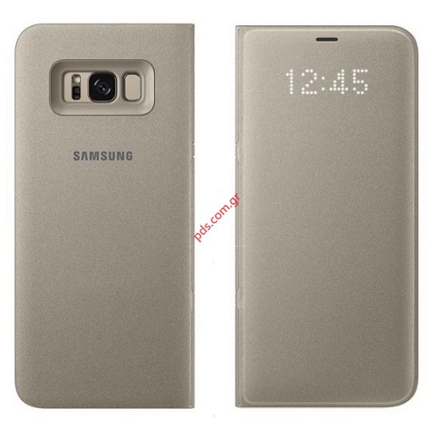 Original case flip EF-NG955PFEGWW Samsung Galaxy S8+ PLUS SM-G955 LED View Cover in Gold 