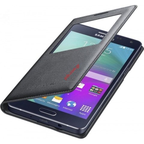 Γνήσια θήκη flip S-View Black Samsung Galaxy A5 (A500F) EF-CA500BCE σε μαύρο χρώμα EU Blister
