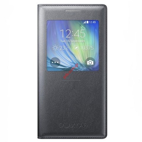 Γνήσια θήκη flip S-View Black Samsung Galaxy A5 (A500F) EF-CA500BCE σε μαύρο χρώμα EU Blister