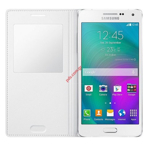 Γνήσια θήκη flip S-View White Samsung Galaxy A5 (A500F) EF-CA500BWE σε λευκό χρώμα EU Blister