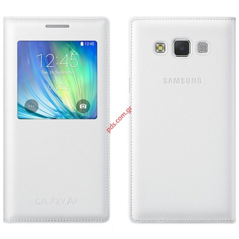 Γνήσια θήκη flip S-View White Samsung Galaxy A5 (A500F) EF-CA500BWE σε λευκό χρώμα EU Blister