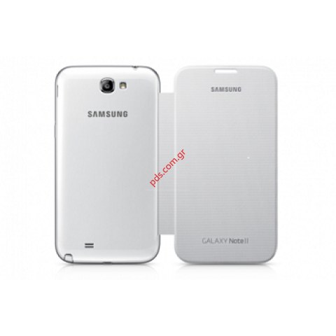 Γνήσια θήκη Flip Samsung Galaxy Note 2 (II) N7100 White σε λευκό χρώμα EFC-1J9FWEGSTD