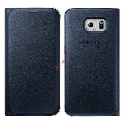 Γνήσια θήκη με πορτάκι (EF-WG920PBE) Samsung Galaxy S6 Blue Black Flip Cover EU BLISTER σε μαύρο μπλέ χρώμα (ΕΞΑΝΤΛΗΘΗΚΕ)
