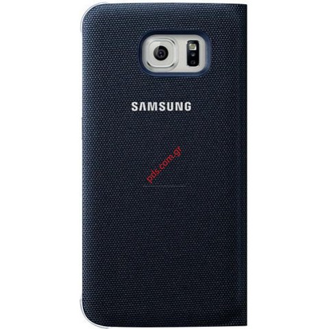 Γνήσια θήκη με πορτάκι S-View Cover Samsung Galaxy S6 Black Μαύρο (EF-CG920BB).