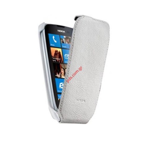 Γνήσια θήκη Nokia Lumia 610 CP-574 flip open style σε λευκό χρώμα Γνήσια θήκη Nokia Lumia 610 CP-574 flip open style σε λευκό χρώμα