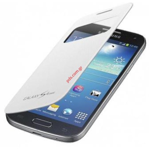 Γνήσια θήκη S-View Samsung Galaxy i9190 S4 Mini White EF-C1919BWE σε λευκό χρώμα (EU Blister)