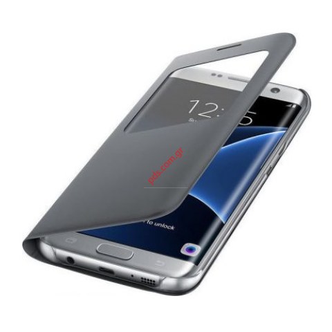 Γνήσια θήκη S-View Samsung Galaxy S7 Edge G935 Grey (EF-CG935PSE) Book Case σε γκρί χρώμα Blister Γνήσια θήκη S-View Samsung Galaxy S7 Edge G935 Grey (EF-CG935PSE) Book Case σε γκρί χρώμα Blister