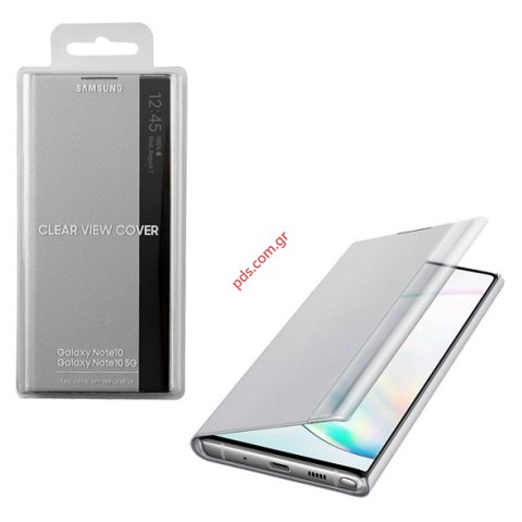 Γνήσια θήκη Samsung EF-ZN970CSEG N970F Galaxy Note 10 Grey Flip Clear View Silver Ασημί Blister Γνήσια θήκη Samsung EF-ZN970CSEG N970F Galaxy Note 10 Grey Flip Clear View Silver Ασημί Blister