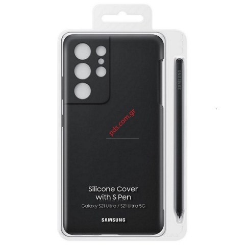 Γνήσια θήκη Samsung G998 Galaxy S21 Ultra (EF-PG99PTBEGWW) Silicone Cover Black with S-PEN Blister
