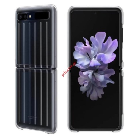 Γνήσια θήκη Samsung Galaxy Z Flip Clear View Cover EF-QF707CTE  Transparent Blister