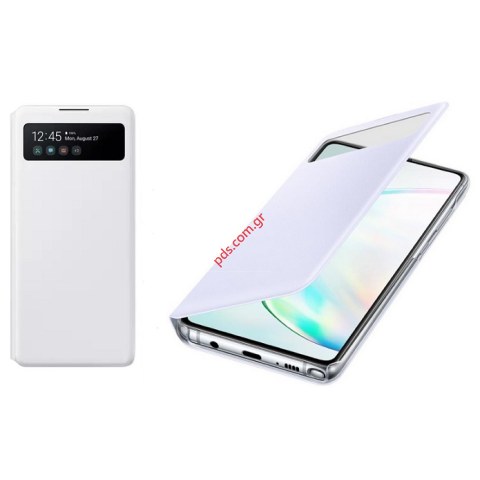 Γνήσια θήκη Samsung S-View Galaxy Note 10 Lite White EF-EN770PWE (EU Blister) σε λευκό χρώμα Γνήσια θήκη Samsung S-View Galaxy Note 10 Lite White EF-EN770PWE (EU Blister) σε λευκό χρώμα
