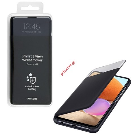 Γνήσια θήκη Samsung S View Wallet Cover Black Galaxy A32 4G A325 EF-EA325PBE Blister