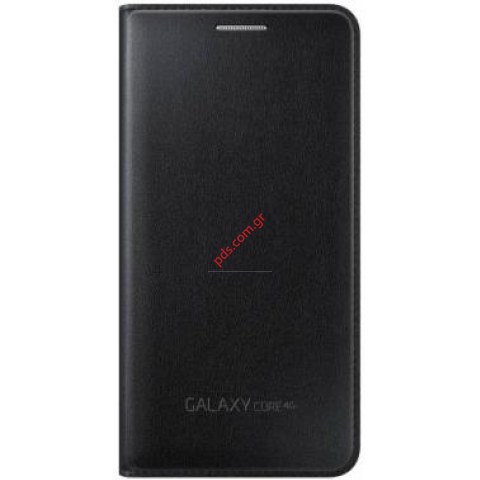 Γνήσια θήκη βιβλίου Samsung Galaxy Core G386F 4G LTE Flip wallet EF-WG386BBEG Black σε μαύρο χρώμα 