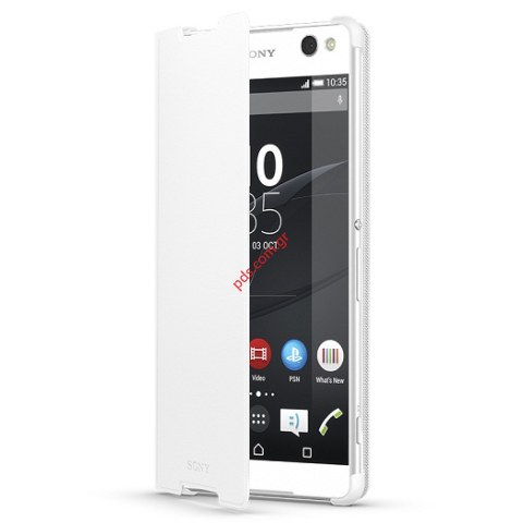 Γνήσια θήκη βιβλίου Sony SCR40 for Xperia C5 Ultra E5553 White σε λευκό χρώμα.  Γνήσια θήκη βιβλίου Sony SCR40 for Xperia C5 Ultra E5553 White σε λευκό χρώμα.