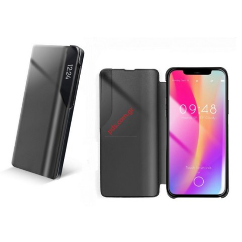 Θήκη book Samsung Galaxy S21 5G G991 Smart Clear S-View Flip cover Black σε μαύρο χρώμα Blister