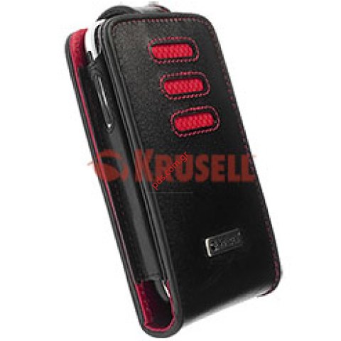 Δερμάτινη θήκη Krusell Orbit iPhone 75382 Black/red