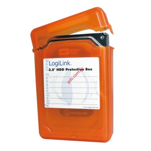 Πλαστική θήκη μεταφοράς LOGILINK HDD 3.5inch Orange σε πορτοκαλί χρώμα