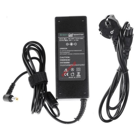 Charger Laptop Green Cell AD02P PRO for Acer connector 5.5mm-1.7mm / 90W / 19V 4,74A cable 1.2m Box