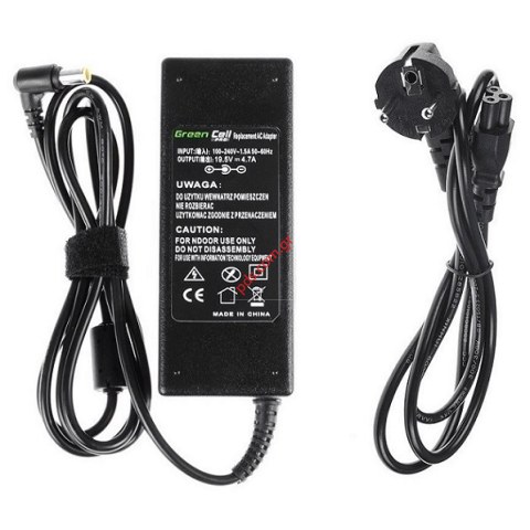Charger Laptop Green Cell PRO AD31P for Sony Vaio 19.5V 4.7A 90W jack 6.0-4.4mm cable 1.2m Box