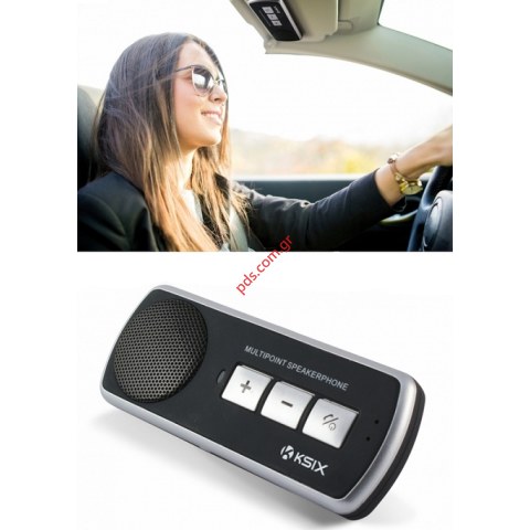 Ασύρματο ακουστικό Bluetooth Ksix Speakerphone Multi Point Car kit Ανοιχτή ακρόαση για το αυτοκίνητο Ασύρματο ακουστικό Bluetooth Ksix Speakerphone Multi Point Car kit Ανοιχτή ακρόαση για το αυτοκίνητο
