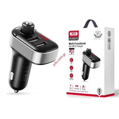 Φορτιστής Αυτοκινήτου XO BCC010 με Bluetooth MP3 +5V3.1A για εκπομπή σε FM Radio car kit Box