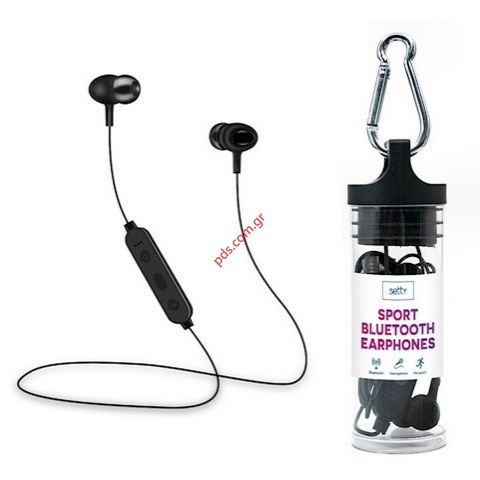 Ακουστικά Sport Bluetooth Setty 293 Stereo earhook black στέρεο σε μαύρο χρώμα Blister