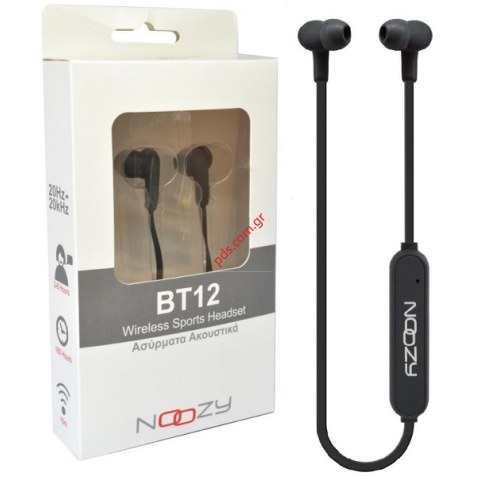 Ακουστικό Bluetooth Hands Free Noozy BT-12 Μαύρο