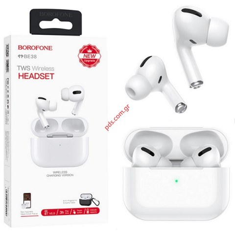 Ασύρματα ακουστικά Bluetooth 5.0 TWS Borofone BE38 τύπου Airpods White BOX (iOS & ANDROID)