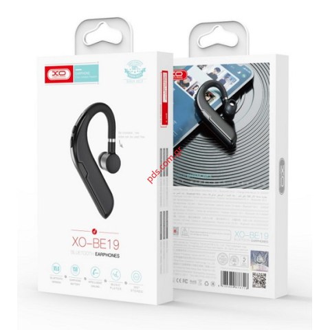 Ασύρματα ακουστικά Bluetooth XO BE19 v5.0 Black Earphone σε μαύρο χρώμα αυτιού μεγάλη αυτονομία.