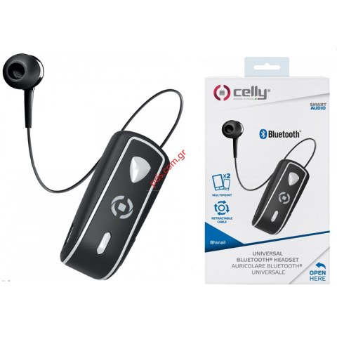 Ασύρματο ακουστικό Bluetooth CELLY με ρυθμιζόμενο καλώδιο, Vibra, Multipoint