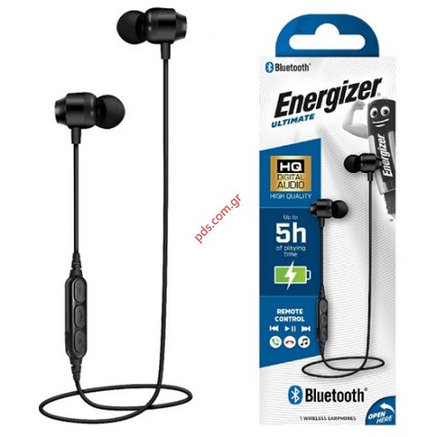 Ασύρματο ακουστικό Bluetooth Energizer CIBT20BK2 V 5.0 Necklace Earphones Ultimate Black Box