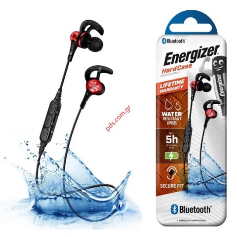 Ασύρματο ακουστικό Bluetooth Energizer HIBT25BR V 5.0 Necklace Sport IP65 Earphones Black Box