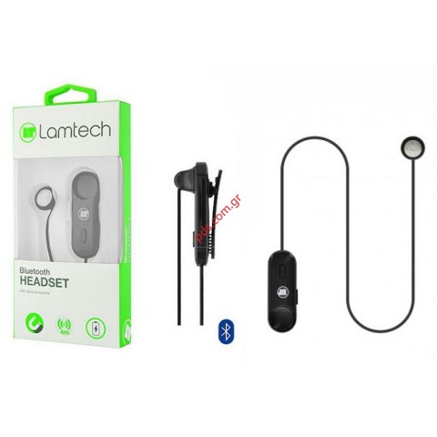 Ασύρματο ακουστικό Bluetooth Lam501956 Black Magnetic Headset with clip με καλώδιο και μαγνήτη σε μαύρο χρώμα Box (ΕΞΑΝΤΛΗΘΗΚΑΝ)