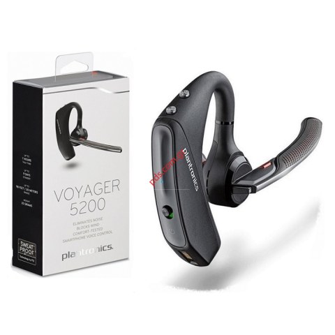 Ασύρματο ακουστικό Bluetooth Plantronics Voyager 5200 Earbuds Black Headset με σε μαύρο χρώμα Box