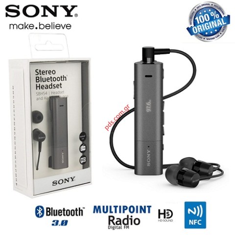 Ασύρματο ακουστικό Bluetooth Sony Stereo Headset SBH54 Black FM Radio, NFC, ID Caller σε μαύρο χρώμα BOX (ΕΞΑΝΤΛΗΘΗΚΕ)