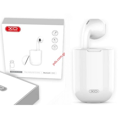 Ασύρματο ακουστικό Bluetooth XO BE2 V5.0 Earbud TW Mono White σε λευκό χρώμα (ΒΟΧ)