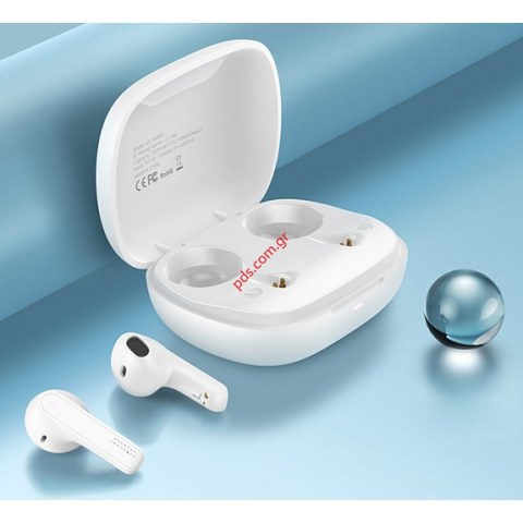 Earbuds USAMS US-SM001 True Wireless White λευκά με θήκη φόρτισης BOX