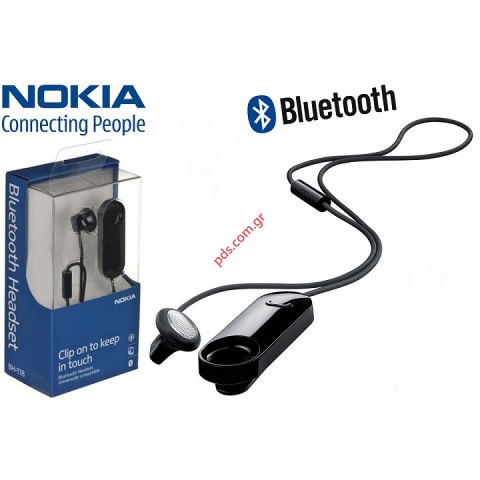 Γνήσιο ακουστικό Bluetooth Nokia BH-118 Black μαύρο με καλώδιο BOX (ΕΞΑΝΤΛΗΘΗΚΕ)