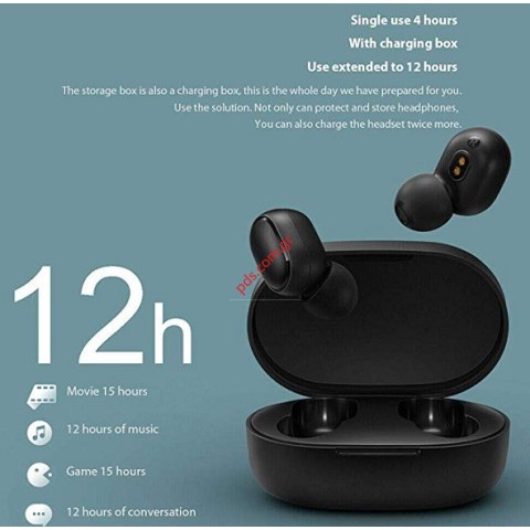 Original Xiaomi Mi True Wireless Earbuds Basic TWSEJ04LS, Airdots Bluetooth 5.0 (Global Version) Black